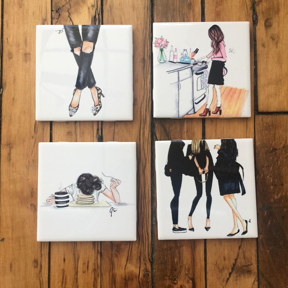 Set of Fashion Tiles/Coasters